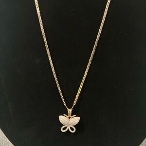 Elegant Gold Butterfly Pendant Necklace